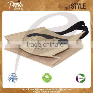 PP Laminated Jute Tote Bag With Cotton Web Handle photo-6