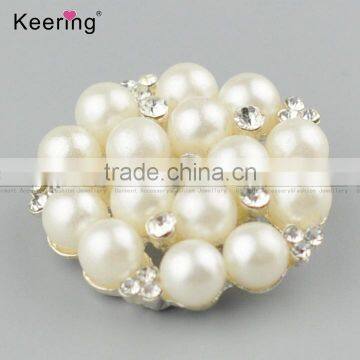 Keering- Style Fashionable Rhinestone Pearl Button Pins for Garments WBK-1478 photo-3