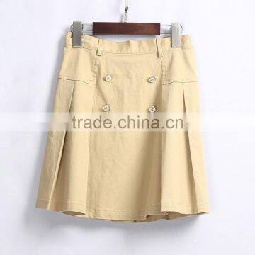 China Manufacture Girls Pleat Khaki School Uniform Skirt photo-2