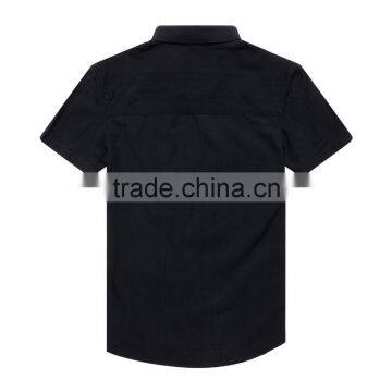 Wholesale Mens Black Short Sleeve Cotton New Model Shirt With Embroidery Logo photo-2