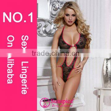 2015 High quality hot sales china sexy lingerie sexi open bikini teddy sexy lingerie fishnet teddy