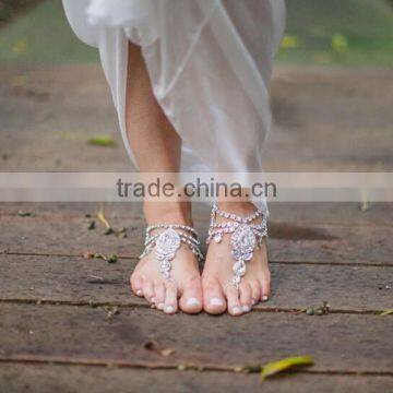 Anklets PAYAL CRYSTAL TOE RING BAREFOOT SANDAL