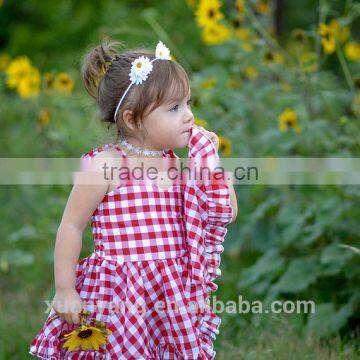 2017 Wholesale Lovely Plaid Kids Clothes New Fashion Party Frocks Designs Children Girl Dress photo-3