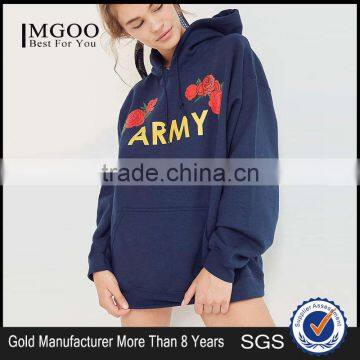 Army Roses Hoodie Sweatshirt Longline Custom Printing Embroidery Women's Hoodies With Chest 40" Length 30" Size
