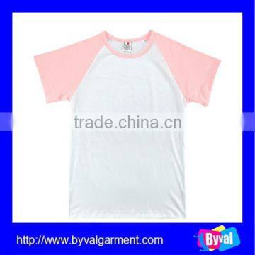 China Cotton Plain Kids T-shirts Super Quality Cheap Color Combination Tshirt for Children photo-3