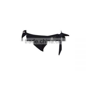 Black Bikini Set With Flouncy Ruffle and Floral Cutouts at Top and Scrunch Bottom photo-5