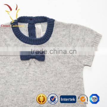 Girl Short Sleeve Cashmere Sweater Dress 2016 photo-3