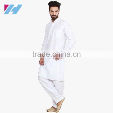 Clothing Wholesale Long Sleeve Knee Length White Kurta Designs For Men photo-2