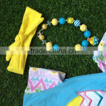 New Baby Girl Easter Azect Pant Set Outfits Girls Chick Egg Clothes Girls Summer Sets Short Sleeve With Accessories photo-4