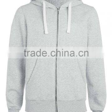 100%Cotton zip up plain hoodies men's custom hoodies factory 2017