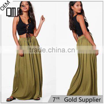 Drapey hippie boho style casual women's maxi skirt with pockets