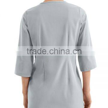 Solid Blue Color OEM Zipper Closure 3/4 Sleeve Women Spa Coat photo-6
