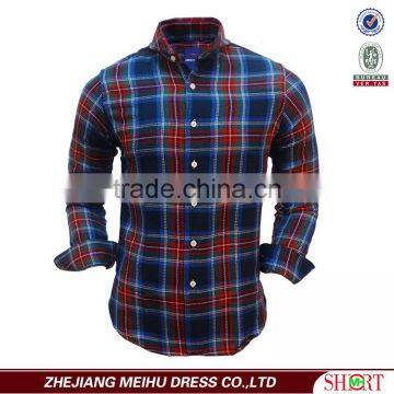 Custom Color Contract Men's Plaid Shirts Spread Collar Slim Fit photo-2