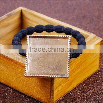 Zinc Based Alloy DIY Resin Mold For Jewelry Making Hair Ties Square Gold Plated & Black photo-3