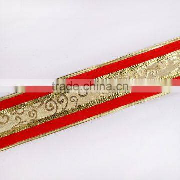 Wire Edged Velvet Christmas Decor Ribbons photo-2