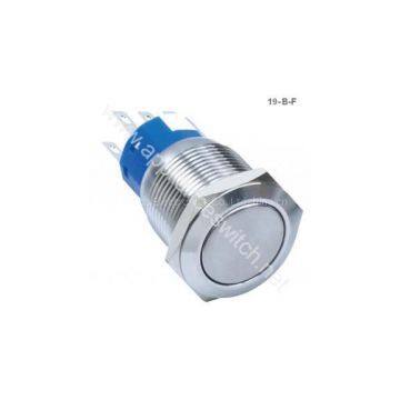 2016 hot sale 19mm Waterproof Metal Push Button Switch with Momentary/Locked 1NO1NC,2NO2NC with/without LED