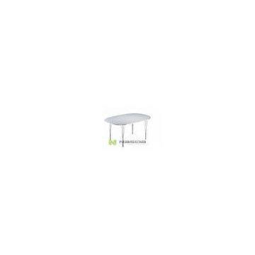 White Glossy Square Super Elliptical Contemporary Dining Room Tables with Custom Size