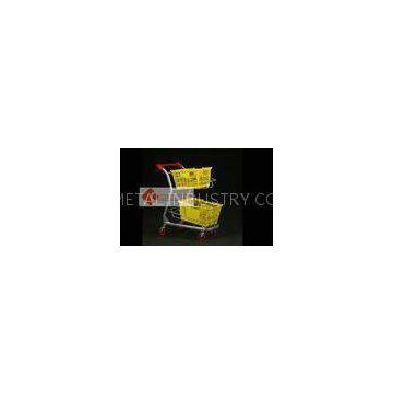 Cold Wire Three Basket Marketeer Shopping Trolleys For Grocery