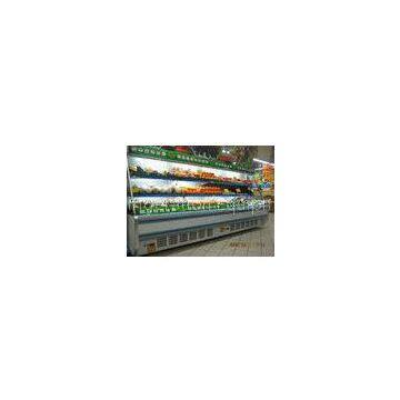 White / Red Upright Open Chiller Supermarket Showcase With Big Capacity