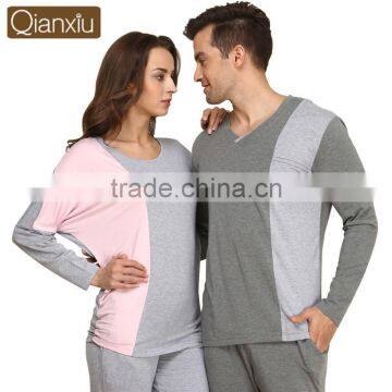 Fashion Qianxiu Wholesale Inventory Cheap Long Couples Pajamas