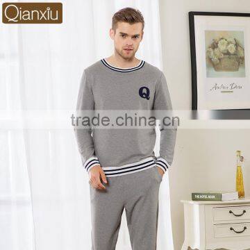 Factory Qianxiu Autumn Winter Thermal Casual 2PC Adult Sexy Men Nightwear