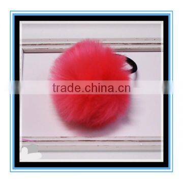 Cheap Wholesale Price Elastic Fur Fluffy Ball Pom Pom Scrunchie Ponytail Holder Hair Accessories photo-4