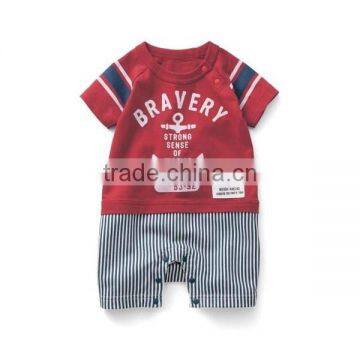 2016 Summer Navy Style Stripe Baby Boy Romper photo-3