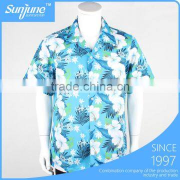 Mens Beach Wear Printed Aloha Hawaiian Shirts Cheap