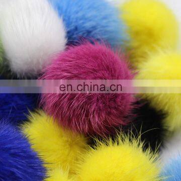 4cm mink fur pompoms long spiky hairs for necklace ear rings small nylon loops 1.6" tiny fur balls