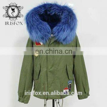 Irisfox 2016 Winter Warm Raccoon Fur Hooded Coat photo-2