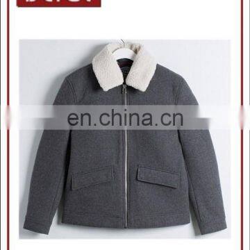 Winter Warm Short Coats Men with Polyester Berber Fleece Collar 2016