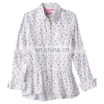 Long Sleeve Kid Shirt, Girls 7- 16 & Plus Size Perfectly Soft Button-Front Peplum Plaid Shirt photo-2