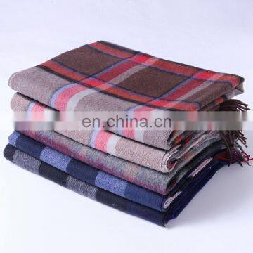 Inner Mongolia Factory Wholesale Stock Woolen Thick Autumn Winter Men Women Warm Wool Tatan Check Plaid Scarf Wool Shawl