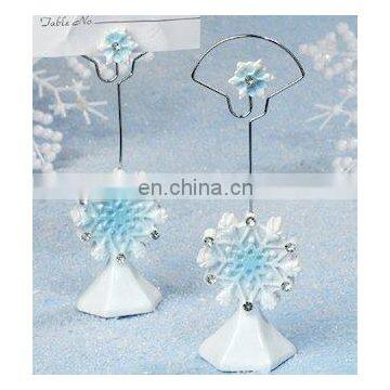 Blue Snowflake Place Card Holder