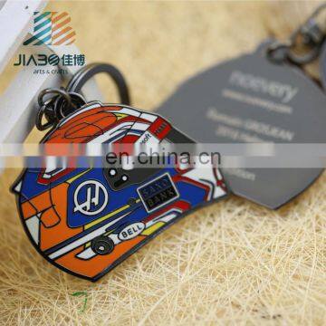 Hard Enamel Motor Cycle Helmet Metal Custom Keychain for Wholesales photo-5