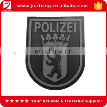 Self-adhesive number t-shirt police pvc patches with logo