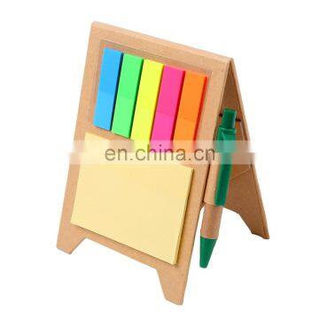 creative recycled standing Notepad set with pens and self-adhensive papers