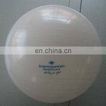 white color eco-friendly pvc material printed yoga ball for 75cm