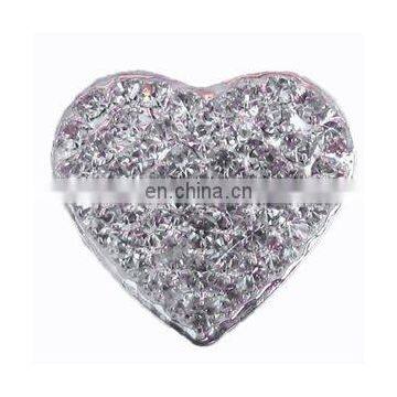 2013 fashion metal sparkly rhinestone heart button