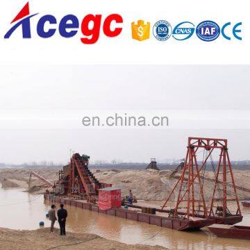 Bucket chain wheel sand/gold mining dredge for sale