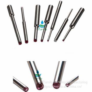 Ruby Nozzle / Ruby Tipped Wire Guide Tube High Wear Resistance