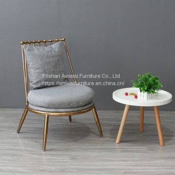 Modern Stainless steel gold plated hotel iron art living room Lazy Chair