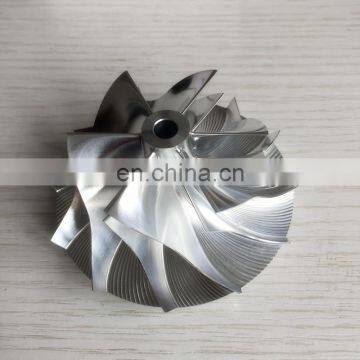 T04E 6+6 лопастей 53,87/76,07 мм 448048-0004 турбонагнетатель, изготавливаемый методами ковки/фрезерования/из алюминия 2618 колесо компрессора для 451567-0001/452240-000 photo-2