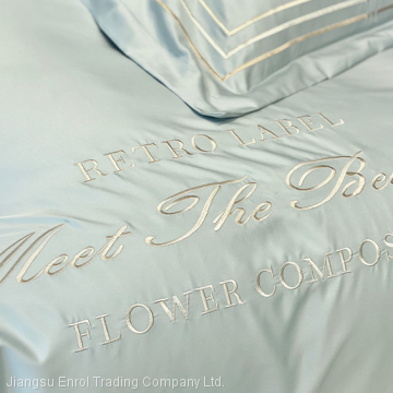 European Summer Cooling Ice Silk Bed Sheet Embroidery