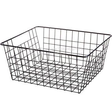 High-capacity Black Wire Mesh Metal Storage Basket Household Use photo-2