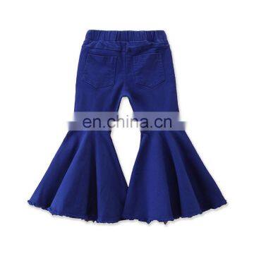 RTS Posh Gril Baby Cheetah Distress Flare Kids Flare Jeans Leg Pants photo-4