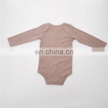 Wholesale Envelope Solid Rib Crotch Snap Baby Bodysuit Long Sleeve photo-2