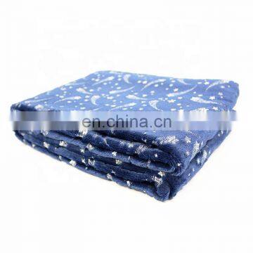 Flannel Fleece Throw Blanket Golden Star Decorative Lightweight Soft and Warm Bronzing Blanket photo-2