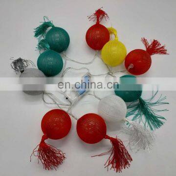 New Design LED Cotton Ball With Tasssels String Light For Holiday Party Decoration photo-4