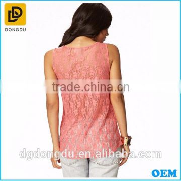 Women Sexy Lace Stitching Modal T-shirt Sexy Vest